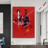 Submerged in Red-abstract Geometric Oil Painting for Modern Interiors