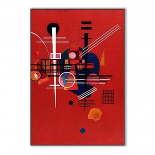Submerged in Red-abstract Geometric Oil Painting for Modern Interiors