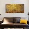 Summer-Golden tree Textured Oil Painting - abstract Landscape Wall Art Decor
