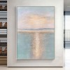 Sunbeam Surface-Luxury Vertical abstract Textured Seascape Painting for Modern Decor