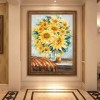 Sunflower Bouquet Oil Painting - Warm Cottagecore Kitchen Wall Decor with Textured Details