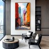Sunlit Streets – Hand-Painted abstract City Street Oil Painting on Canvas