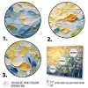 Sunlit Whispers-Impressionist Flower Oil Painting with Vibrant Yellow & Blue Hues, Textured Brushstrokes Wall Art for Home Decor