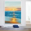 Sunset Waves-Ocean Sunset Seascape Oil Painting - Coastal Wave Art for Home Decor