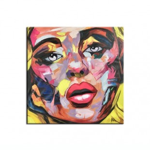 Temptation-Colorful abstract Portrait Oil Painting - Modern Pop Art Wall Decor for Home