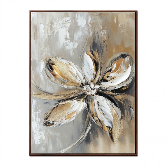 Textured Floral Oil Painting – Elegant 3D Flower Wall Art for Modern Interiors