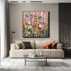 Textured Impasto Oil Painting - Colorful Poppy Floral Wall Art for Living Room Decor