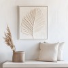Textured Leaf Relief Wall Art - Framed Neutral-Tone Palm Leaf Decor for Home