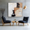 Textured abstract Wall Art with Black, Beige & Brown Hues - Minimalist Oil Painting, Stylish Accent for Contemporary Homes
