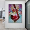 The Holy Wine-abstract Colorful Red Wine Glass Oil Painting - Vibrant Wall Art for Kitchen & Dining Room Decor