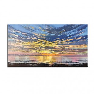 The Story of the Skies-abstract Sunset Ocean Seascape Oil Painting. Coastal Wall Art for Home Decoration