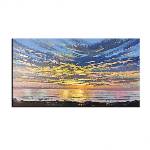 The Story of the Skies-abstract Sunset Ocean Seascape Oil Painting. Coastal Wall Art for Home Decoration