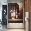 The Wine Cellar-Vintage Wine Still Life Oil Painting - Elegant Kitchen & Dining Room Wall Decor