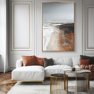 Timeless Horizons -  Brown abstract Textured Painting, Modern Artwork for Living Room & Office Walls
