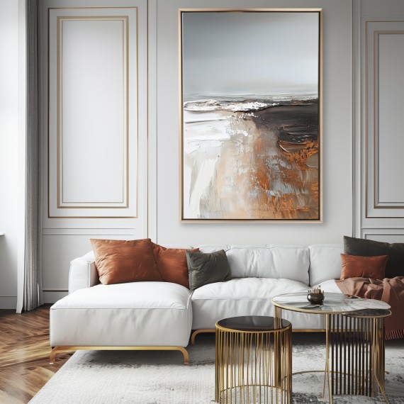 Timeless Horizons -  Brown abstract Textured Painting, Modern Artwork for Living Room & Office Walls