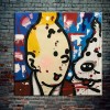 Tintin Pop Art Painting – Hand-Painted Modern Comic Wall Art