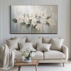 Tranquil Blossom-Handcrafted Textured Floral Oil Painting for Luxury Home Decor