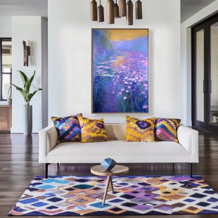Twilight Harmony – Large Impressionist Water Lily Garden Oil Painting on Canvas