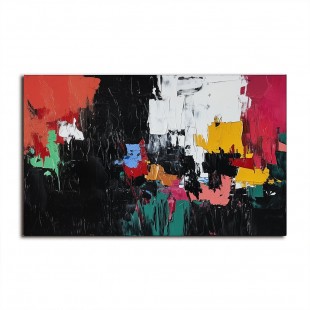 Urban Rhythm - Bold abstract Colorful Oil Painting for Living Room Decor