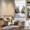 Urban Rhythm – Hand-Painted abstract City Street Oil Painting on Canvas