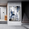 Urban Tranquility – Luxury Hand-Painted abstract Canvas Art in Blue, Gray & Gold