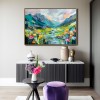 Valley Bloom – abstract Mountain Landscape Painting, Colorful Textured Canvas Wall Art