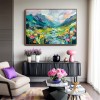 Valley Bloom – abstract Mountain Landscape Painting, Colorful Textured Canvas Wall Art