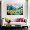 Valley Bloom – abstract Mountain Landscape Painting, Colorful Textured Canvas Wall Art
