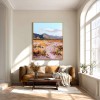 Valley in Bloom — Textured Wildflower Landscape Oil Painting, Mountain Wall Art