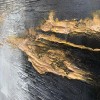 Veil of Horizons-Black Gold abstract Oil Painting | Textured Modern Wall Art