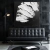 Veiled Expression: Black White abstract Textured Portrait Wall Art - 3D Modern Framed Decor