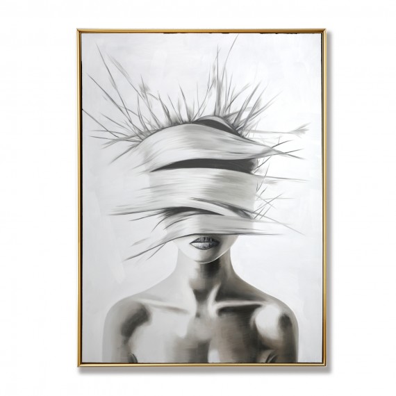 Veiled Silence – abstract Monochrome Portrait Painting