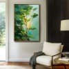 Verdant Canopy – abstract tree Painting, Textured Green Canvas Wall Art