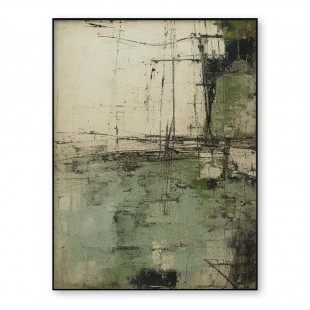 Verdant Lines – Large Minimalist abstract Canvas Wall Art