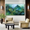 Verdant Peaks – abstract Mountain Landscape Painting, Textured Green Canvas Wall Art