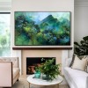Verdant Peaks – abstract Mountain Landscape Painting, Textured Green Canvas Wall Art