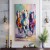Vertical Colorful Horse Painting – Colorful Running Horses Impressionist Oil Painting, Vibrant Animal Wall Art for Home Decor