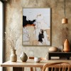 Vertical abstract Oil Painting with Bold Texture and Modern Neutrals Wall Art