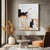 Vertical abstract Oil Painting with Bold Texture and Modern Neutrals Wall Art