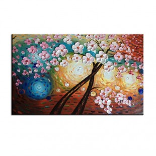 Vibrant Cherry Blossom tree Oil Painting - Impressionist Art