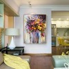 Vibrant Floral Oil Painting: Bouquet of Roses for Home Decor