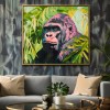 Vibrant Gorilla Oil Painting - Colorful Jungle Animal Art, Modern Wall Decor for Living Room & Home Interiors