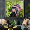 Vibrant Gorilla Oil Painting - Colorful Jungle Animal Art, Modern Wall Decor for Living Room & Home Interiors