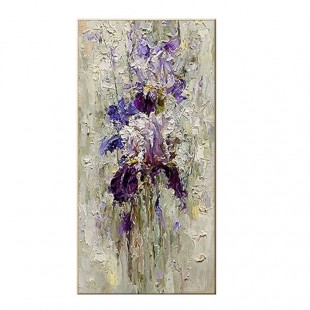 Violet-Handmade Purple Floral Oil Painting - Textured Impasto Flower Art for Home Decoration
