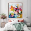 Vivid Bloom: "Impasto abstract Floral Oil Painting - Vibrant Multicolor Blossoms Wall Art, Modern Decor for Living Room & Bedroom