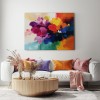 Vivid Bloomscape-Colorful abstract Floral Oil Painting, Vibrant Flower Artwork for Home Decor