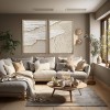 Wabi-Sabi Layers: Beige Serenity-Textured abstract Diptych Wall Art: Neutral Beige & Gray Framed Canvas Paintings for Modern Minimalist Home Decor