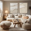 Wabi-Sabi Layers: Beige Serenity-Textured abstract Diptych Wall Art: Neutral Beige & Gray Framed Canvas Paintings for Modern Minimalist Home Decor