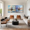 Western Beach Horse Riding Wall Art – Cowboy and Cowgirl Canvas Set