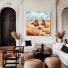 Western Cowboy Horse Racing Canvas – Rustic Wall Art for Home Decor